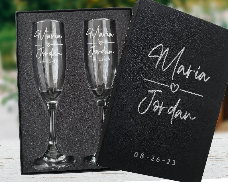 Black stockings for a versatile and classic lookPersonalized Wedding Champagne Flutes- Set of 2 Toasting Glasses | Bride and Groom Gifts | Registry By Bride’s Name | Unique Wedding