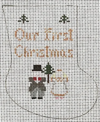 Patterned stockings with polka dotsPT-453 Our First Christmas Mini Sock