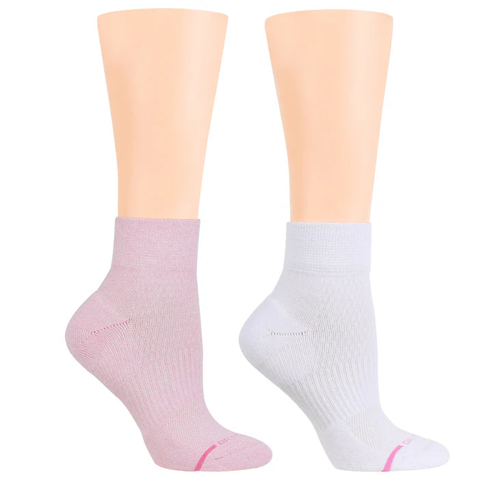 Women's nylon - reinforced socks for durabilityQuarter Compression Socks | Dr Motion Half-Cushion | Plain Colors (2 Pack)