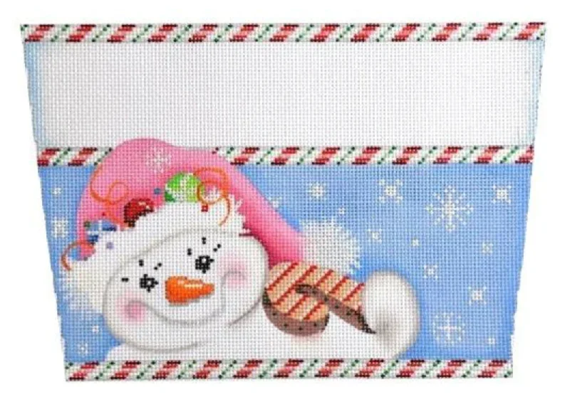 ST816 Pink Hat Snowlady Stocking Cuff