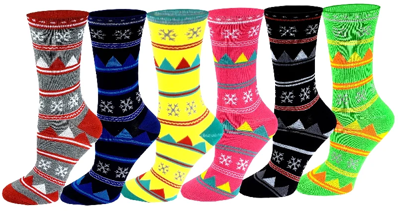 Women's microfiber socks for a lightweight optionSumona 6 Women Pairs snowflake novelty Crew Socks Women's microfiber socks for a lightweight optionSumona 6 Women Pairs snowflake novelty Crew Socks