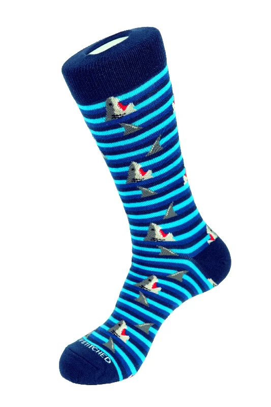 Women's microfiber socks for a lightweight optionShark Attack Stripe