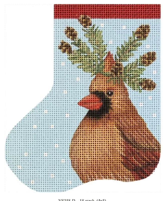 Sports stockings for athletic activitiesVS358D Cardinal with Pinecones Mini Sock