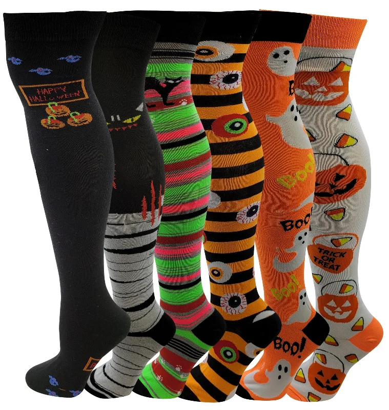Women's adjustable - fit socks for a customized feelWomen 6 pairs Halloween Design Thigh High Over the Knee Socks Women's adjustable - fit socks for a customized feelWomen 6 pairs Halloween Design Thigh High Over the Knee Socks