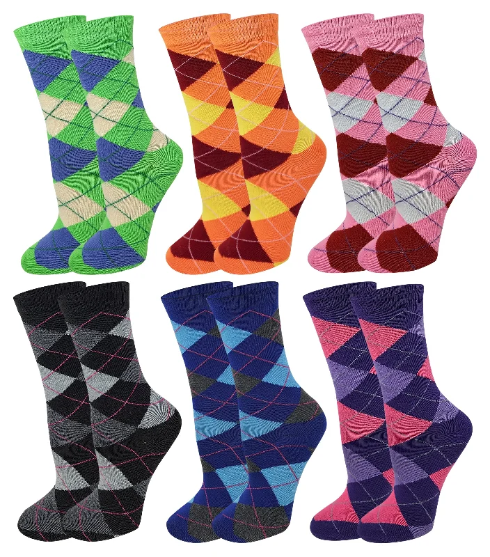 Women 6 Pairs Pack Aryle Design Novelty Dress Socks