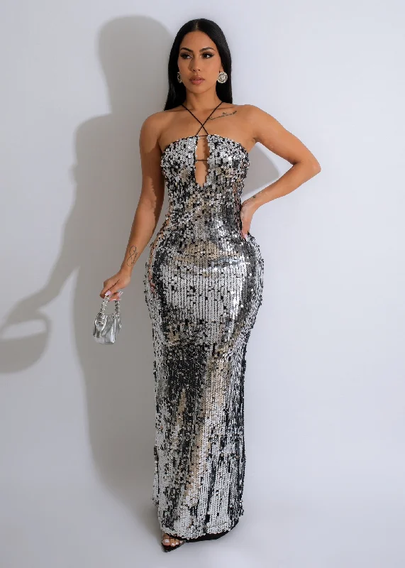 Sequined maxi dresses for formal evening galasBeing Eternal Sequin Maxi Dress Silver Sequined maxi dresses for formal evening galasBeing Eternal Sequin Maxi Dress Silver
