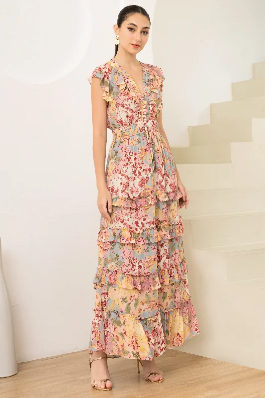Floral print maxi dresses for summer garden partiesCECILE MAXI DRESS