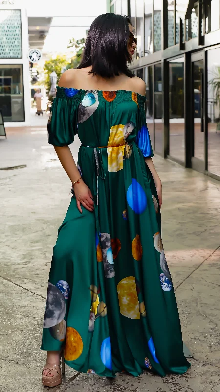 Printed maxi dresses with abstract patterns for an artistic look"Universe Awaits" Clio Maxi Dress, Solar System Printed maxi dresses with abstract patterns for an artistic look"Universe Awaits" Clio Maxi Dress, Solar System