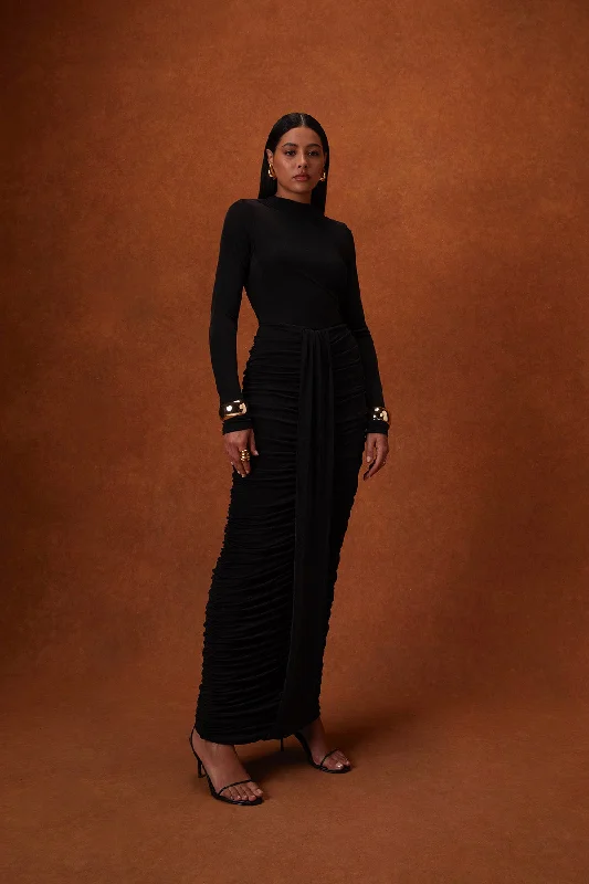 Maxi dresses with fringe trim for a bohemian vibeKARRIN DRESS