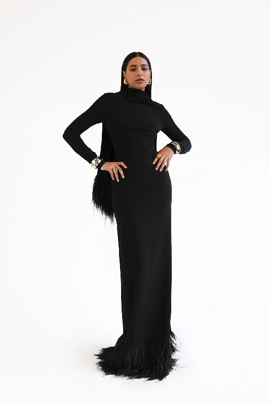 Maxi dresses with cold - shoulder cutouts for a trendy lookKEREN DRESS
