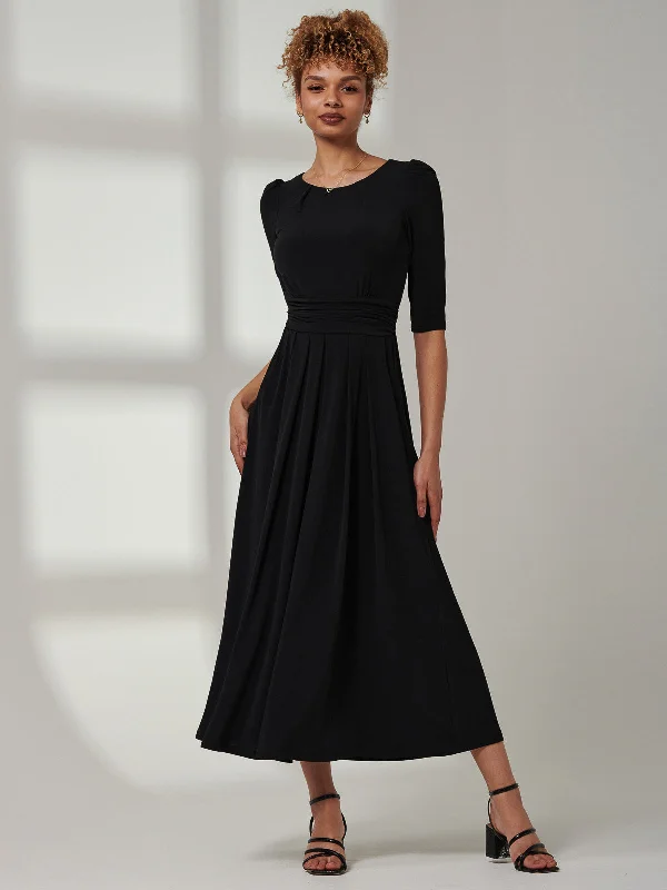 Maxi dresses with beaded embellishments for a fancy and luxurious eventParker 3/4 Sleeve Maxi Dress, Black Maxi dresses with beaded embellishments for a fancy and luxurious eventParker 3/4 Sleeve Maxi Dress, Black