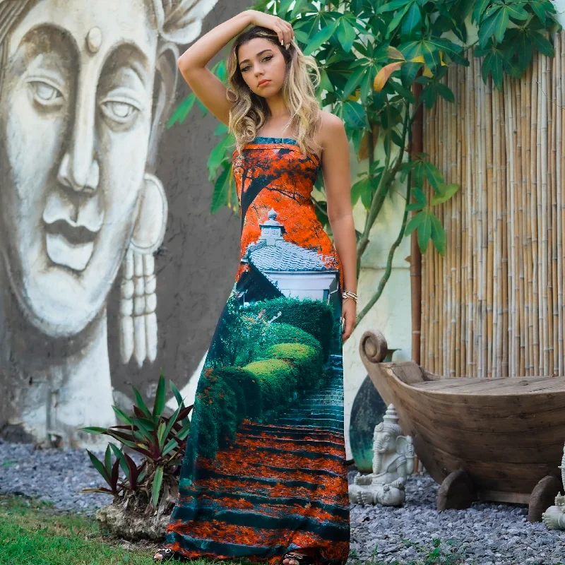 Maxi dresses with a button - down front for a classic lookStrapless Maxi in Aki print Maxi dresses with a button - down front for a classic lookStrapless Maxi in Aki print