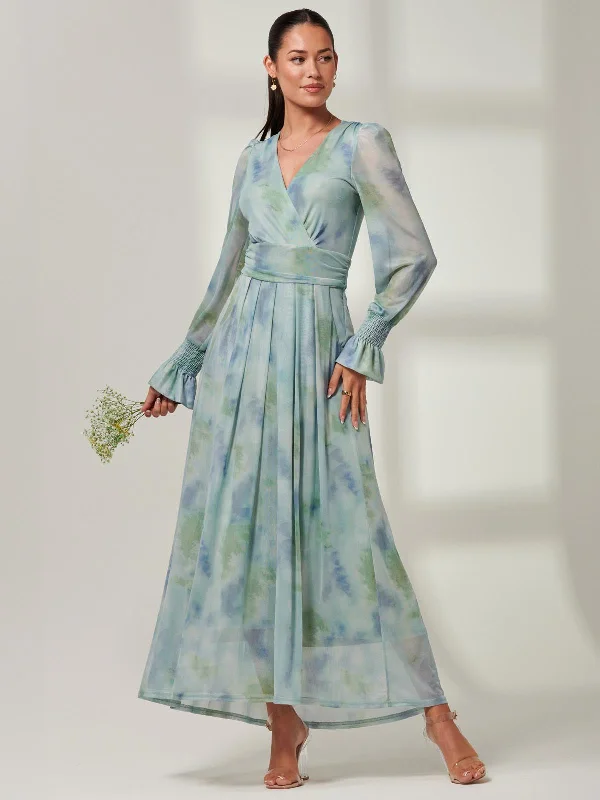 Maxi dresses with a criss - cross back for a flirty and unique detailTie Dye Print Mesh Maxi Dress, Green Multi Maxi dresses with a criss - cross back for a flirty and unique detailTie Dye Print Mesh Maxi Dress, Green Multi