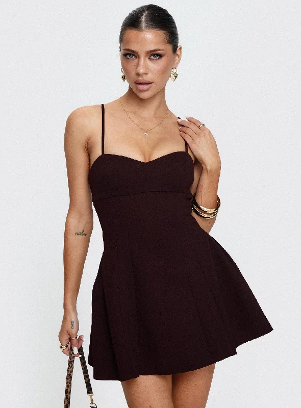 Mini dresses with pom - pom trims for a playful feelAbdul Mini Dress Wine