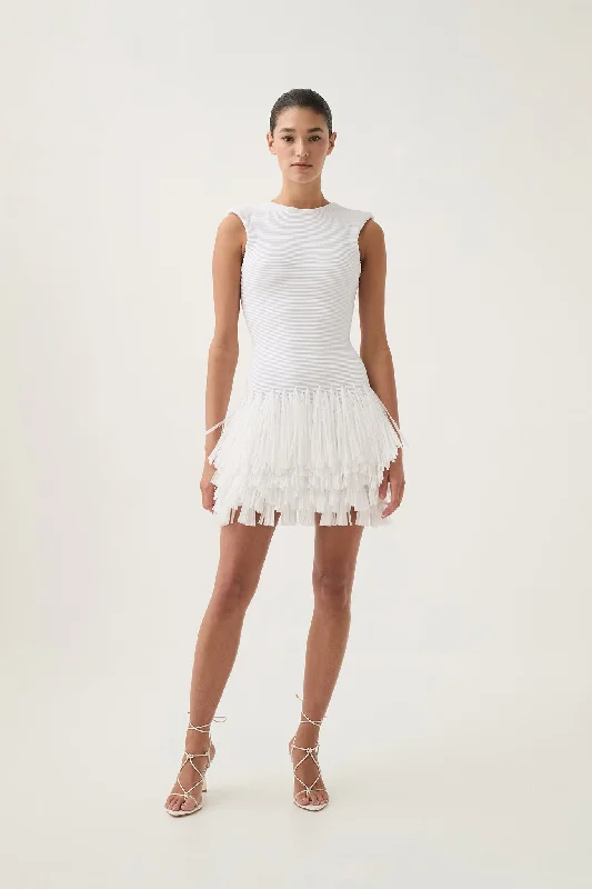 Rushes Raffia Knit Mini Dress