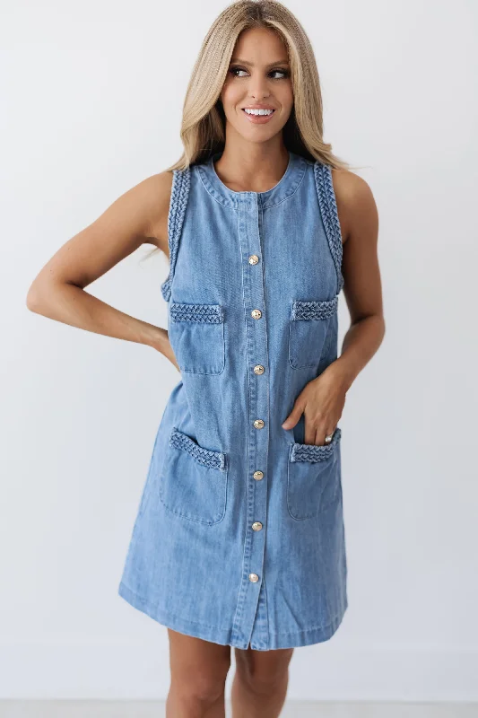 Mini dresses with high - low hems for a modern twistYvette Denim Dress