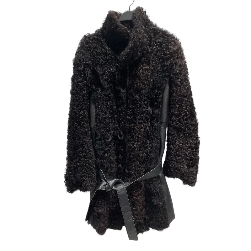 Hooded women's puffer coats in neon colors for high - visibility sportsREAL FUR/Coat/BLK/LAMB Hooded women's puffer coats in neon colors for high - visibility sportsREAL FUR/Coat/BLK/LAMB