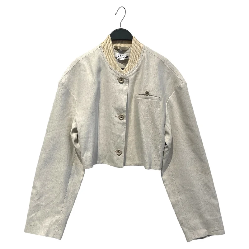 Women's longline double - breasted camel coats for a sophisticated lookAcne Studios/Jacket/38/Linen/BEG/cropped bomber Women's longline double - breasted camel coats for a sophisticated lookAcne Studios/Jacket/38/Linen/BEG/cropped bomber