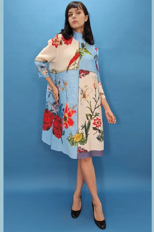 Bodycon dress for a homecoming dance​Long Sleeve High Neck Floral Short Dress