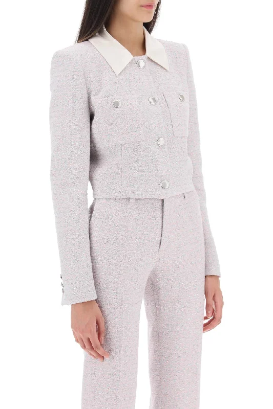 Quilted down women's coats with removable hoods for outdoor activitiesAlessandra Rich Cropped Jacket In Tweed Boucle' Quilted down women's coats with removable hoods for outdoor activitiesAlessandra Rich Cropped Jacket In Tweed Boucle'