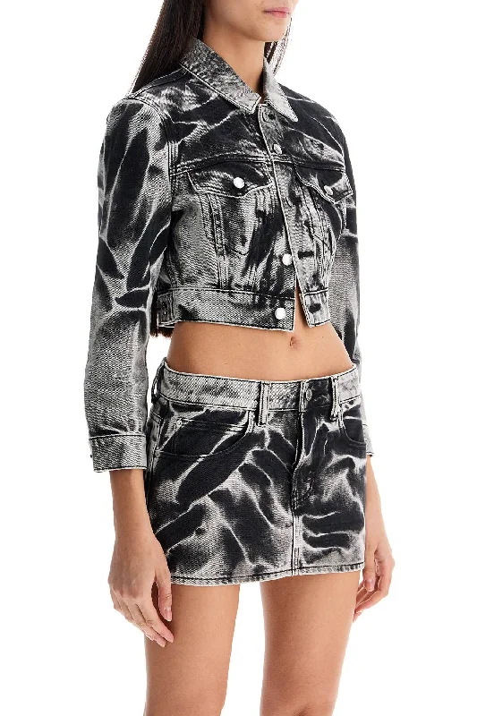 Checkered women's wool coats in a classic pattern for a timeless styleAlexander Wang Cropped Denim Jacket With Acid Wash Checkered women's wool coats in a classic pattern for a timeless styleAlexander Wang Cropped Denim Jacket With Acid Wash