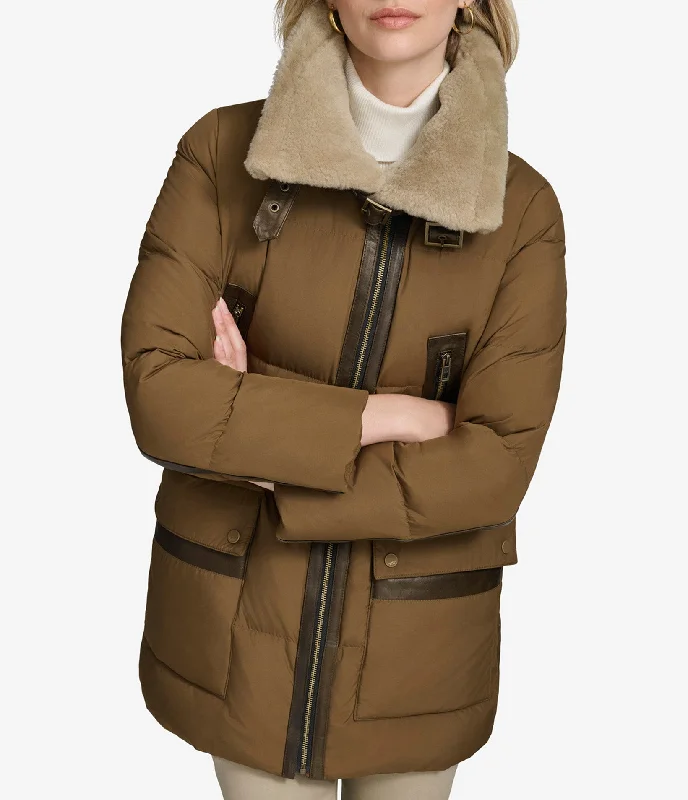 Women's reversible down coats with two - tone designs for versatile stylingDutton Aviator Style Jacket Women's reversible down coats with two - tone designs for versatile stylingDutton Aviator Style Jacket