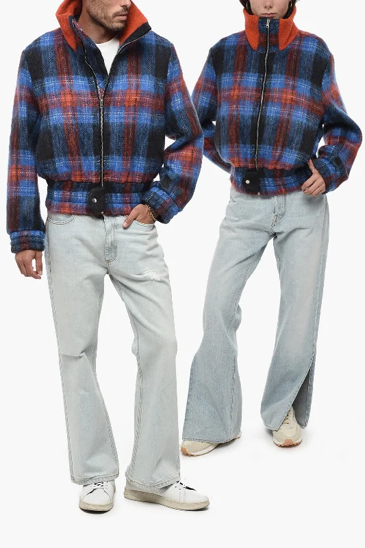 Women's reversible down coats with two - tone designs for versatile stylingCharles Jeffrey Loverboy Tartan Checked Jacket with 2-Pockets Women's reversible down coats with two - tone designs for versatile stylingCharles Jeffrey Loverboy Tartan Checked Jacket with 2-Pockets
