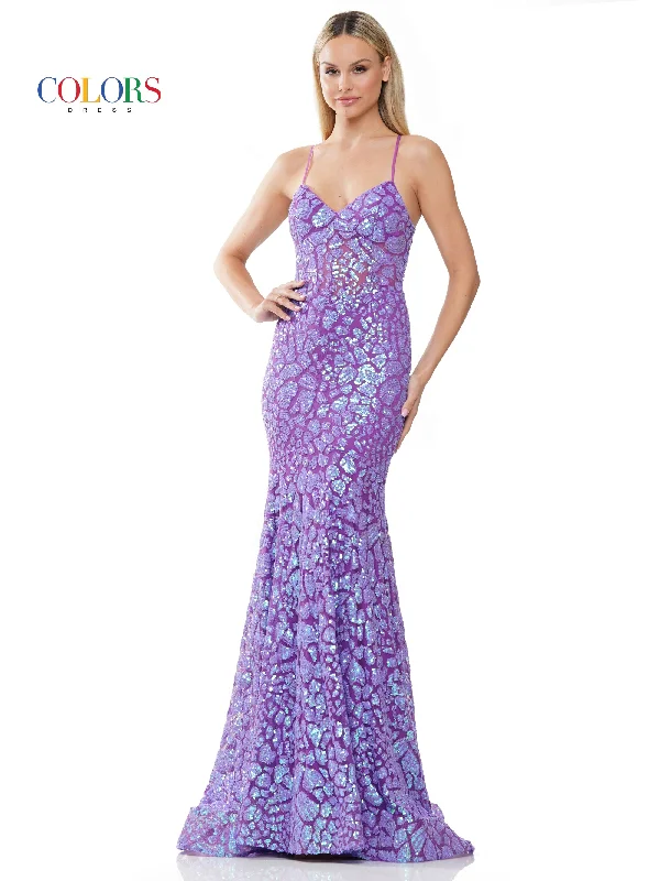 Bodycon dress with a cut - out detail for a sexy appealColors 3113 Long Fitted Spaghetti Strap Sequin Prom Dress Bodycon dress with a cut - out detail for a sexy appealColors 3113 Long Fitted Spaghetti Strap Sequin Prom Dress