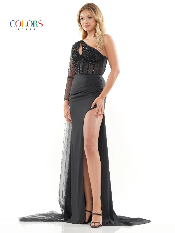 Bodycon dress with a flared skirt for a unique silhouetteColors 3164 Formal Long One Shoulder Beaded Mesh Prom Dress Bodycon dress with a flared skirt for a unique silhouetteColors 3164 Formal Long One Shoulder Beaded Mesh Prom Dress