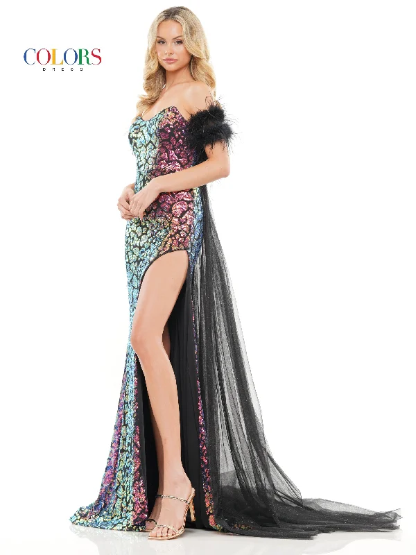 Strapless bodycon dress for a glamorous eveningColors 3259 Long Fitted Off Shoulder Feather Prom Dress Strapless bodycon dress for a glamorous eveningColors 3259 Long Fitted Off Shoulder Feather Prom Dress