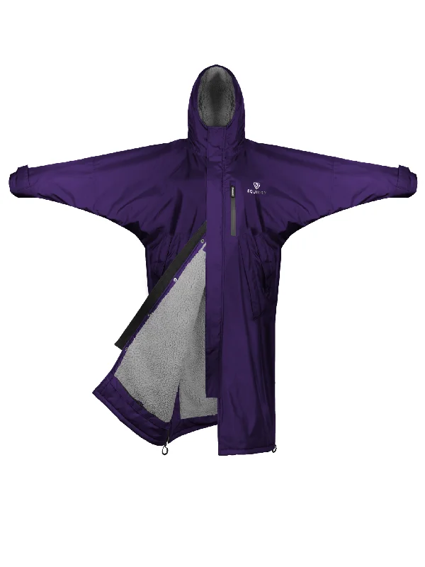 Plus size women's wool blend coats for a warm and stylish winterEvolution Women's | Thick Fleece | Fixed Hood | Purple/Grey Plus size women's wool blend coats for a warm and stylish winterEvolution Women's | Thick Fleece | Fixed Hood | Purple/Grey