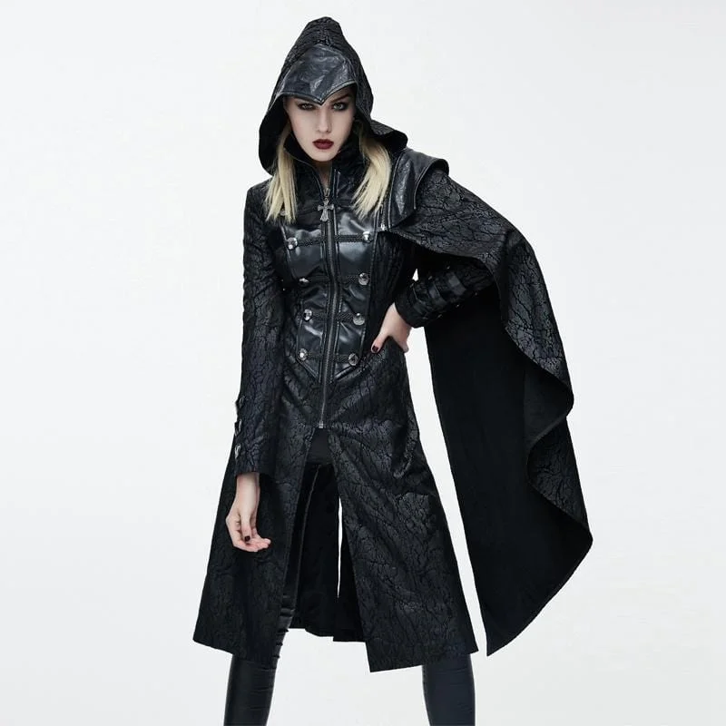 Petite women's wool blend coats with a tailored fit for a flattering silhouetteWomen's Goth Hooded Princess Coat With Pelisse Petite women's wool blend coats with a tailored fit for a flattering silhouetteWomen's Goth Hooded Princess Coat With Pelisse