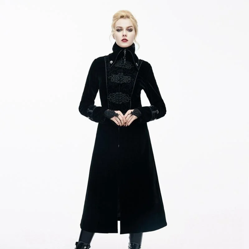 Belted women's cashmere coats in soft pastels for a luxurious feelWomen's Goth Princess Cut Coat With Elaborate Frog Closure Belted women's cashmere coats in soft pastels for a luxurious feelWomen's Goth Princess Cut Coat With Elaborate Frog Closure