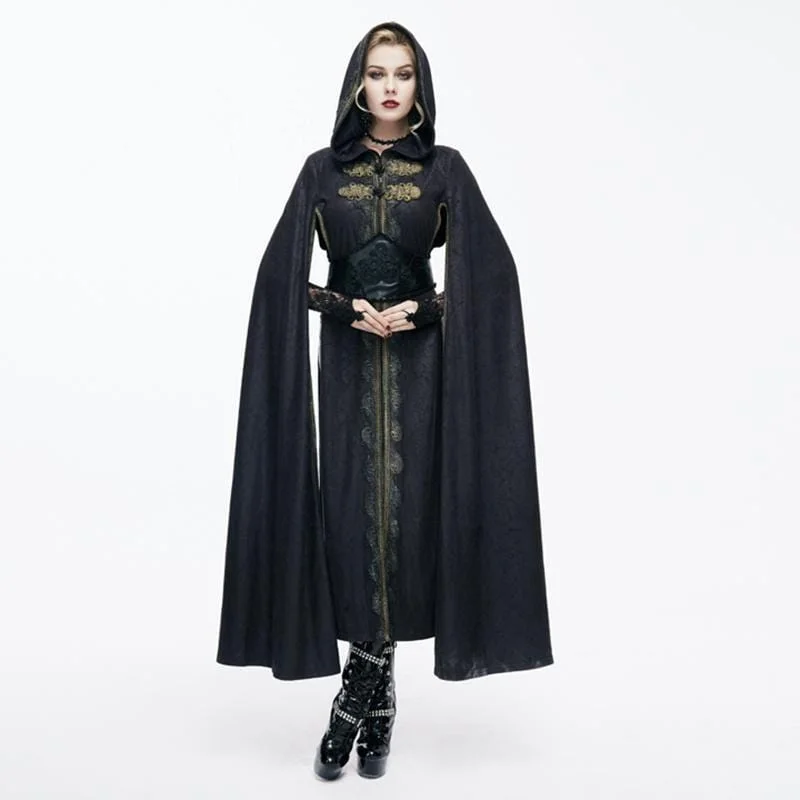 Plus size women's wool blend coats for a warm and stylish winterWomen's Hooded Goth Cape With Long Slits Plus size women's wool blend coats for a warm and stylish winterWomen's Hooded Goth Cape With Long Slits