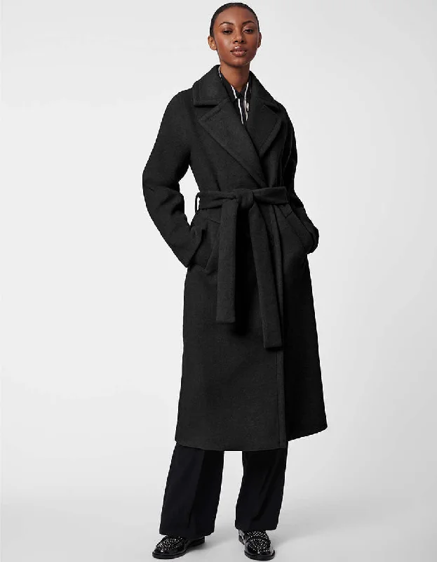 Women's long - sleeve wool coats in a houndstooth pattern for a classic charmIcon Belted Wool Coat Women's long - sleeve wool coats in a houndstooth pattern for a classic charmIcon Belted Wool Coat
