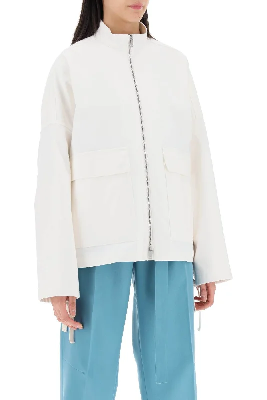 Women's pea coats with brass buttons for a nautical - inspired styleJil Sander Oversized Blouson Jacket In Canvas Women's pea coats with brass buttons for a nautical - inspired styleJil Sander Oversized Blouson Jacket In Canvas