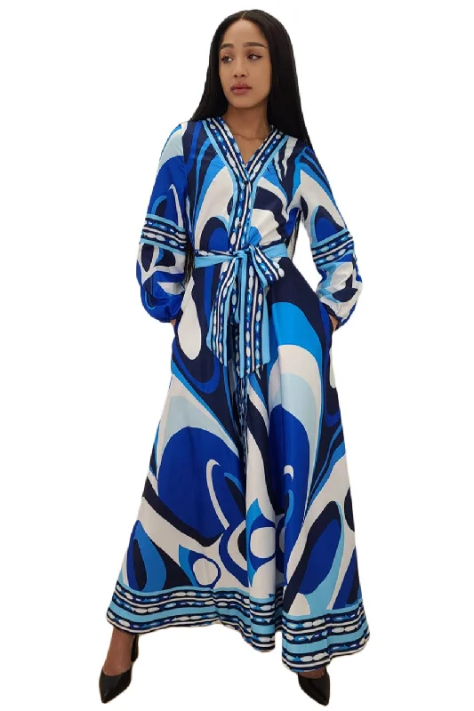Bodycon dress with a peplum hem​Long Sleeve V Neck Button Down Wrap Belt Dress