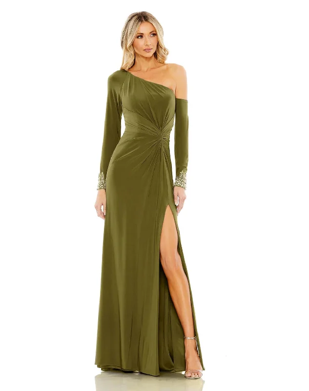 Maternity bodycon dress for expecting mothersMac Duggal 12489 Long Side Twist Drop Shoulder Beaded Cuff Dress Maternity bodycon dress for expecting mothersMac Duggal 12489 Long Side Twist Drop Shoulder Beaded Cuff Dress
