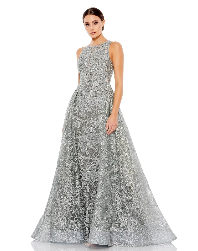 Bodycon dress with a cut - out detail for a sexy appeal​Mac Duggal 20112 Long Embellished Sleeveless A Line Dress
