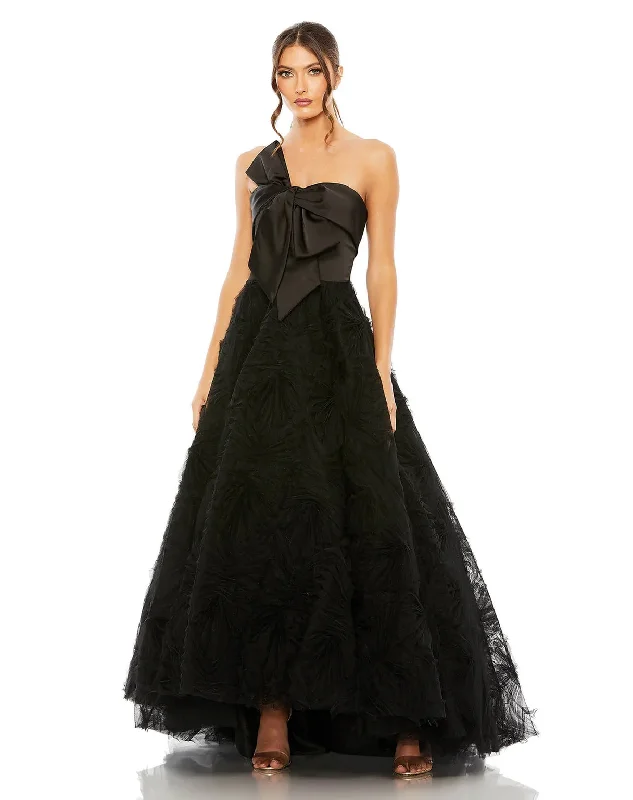 Solid - colored bodycon dress for a classic appearanceMac Duggal 20584 High Low Strapless Front Bow Knot Tulle Dress Solid - colored bodycon dress for a classic appearanceMac Duggal 20584 High Low Strapless Front Bow Knot Tulle Dress