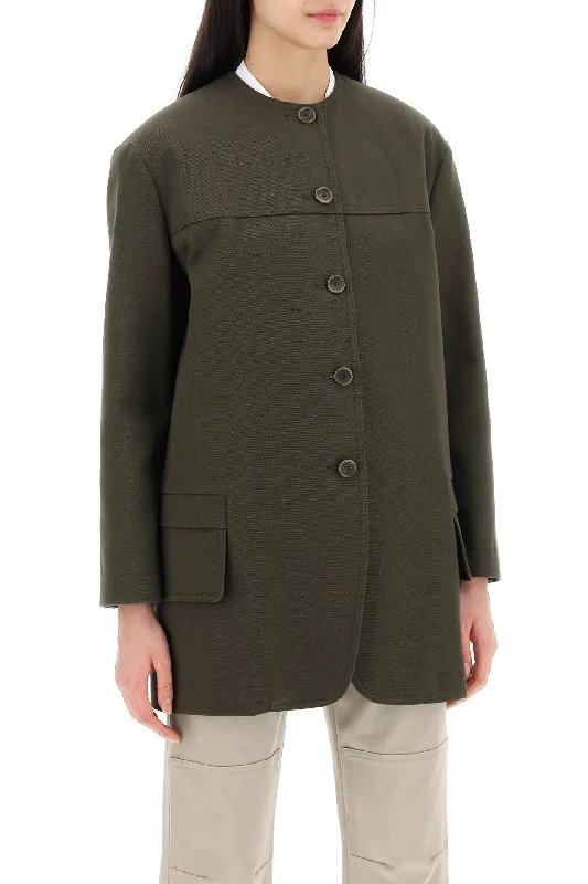 Shearling - lined women's leather coats for ultimate warmth and luxuryMax Mara Recital Midi Round Neck Jacket Shearling - lined women's leather coats for ultimate warmth and luxuryMax Mara Recital Midi Round Neck Jacket