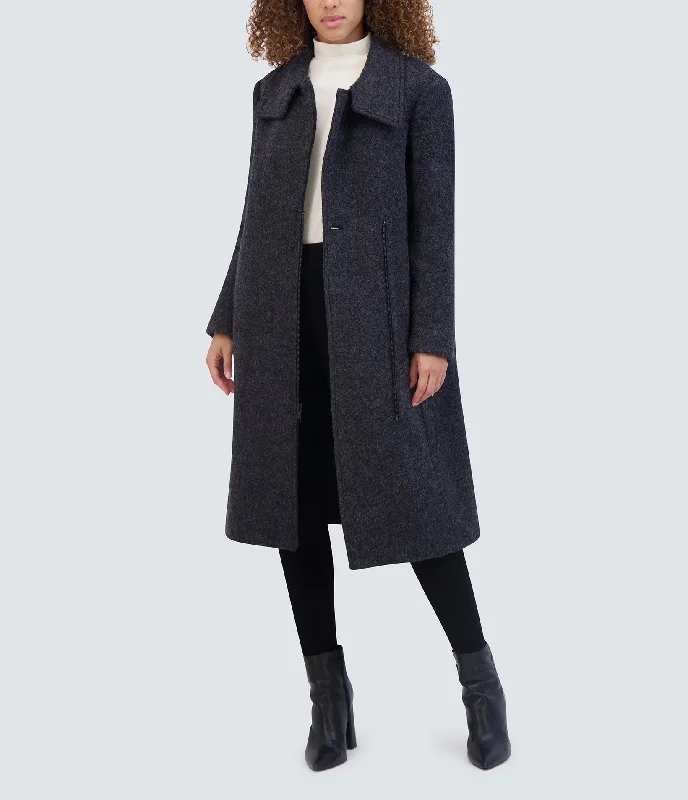 Long women's mac coats in a lightweight fabric for spring showersGeller Textured Wool Coat Long women's mac coats in a lightweight fabric for spring showersGeller Textured Wool Coat