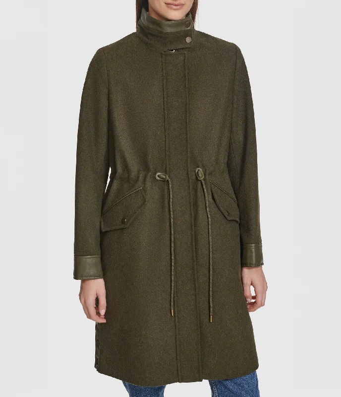 Women's faux fur coats in bright colors for a bold fashion statementChesme Anorak Style Wool Coat Women's faux fur coats in bright colors for a bold fashion statementChesme Anorak Style Wool Coat