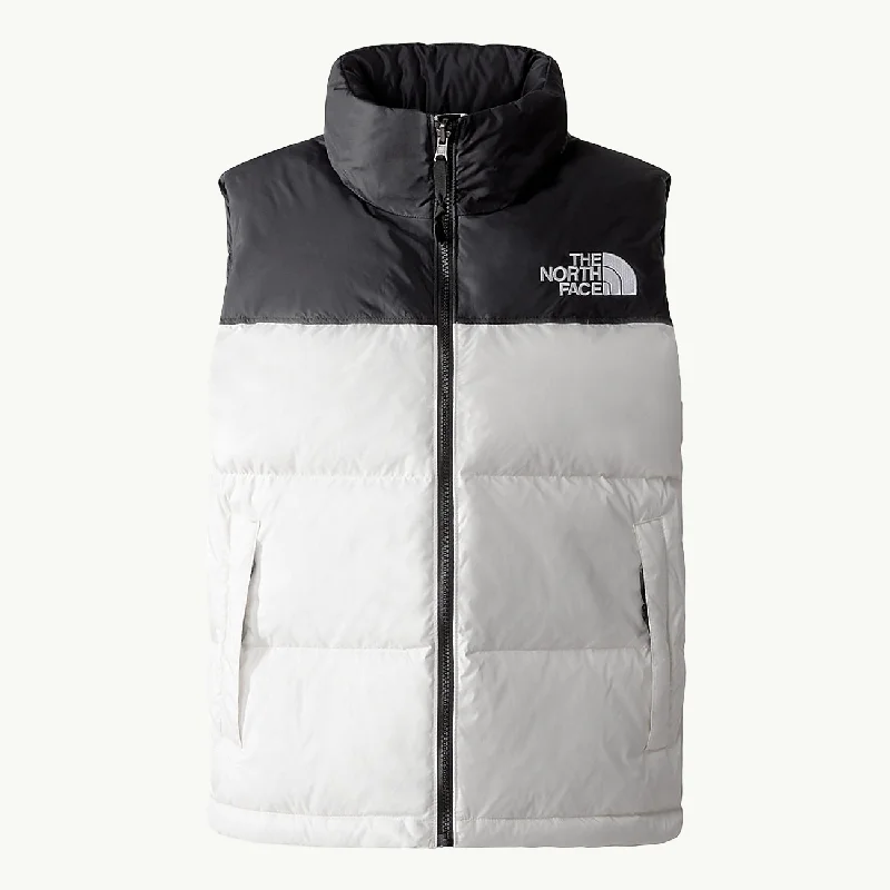 Women's knee - length wool blend coats with a fur collar for added warmthWomen's 96 Retro Nuptse Vest - Gardenia White/TNF Black Women's knee - length wool blend coats with a fur collar for added warmthWomen's 96 Retro Nuptse Vest - Gardenia White/TNF Black