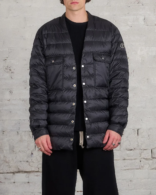 Women's waterproof parka coats with multiple pockets for practicalityRick Owens Moncler Outershirt Black Women's waterproof parka coats with multiple pockets for practicalityRick Owens Moncler Outershirt Black