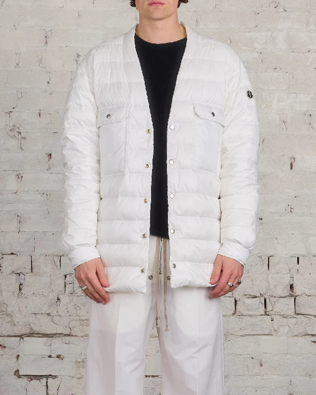 Women's waterproof parka coats with multiple pockets for practicalityRick Owens Moncler Outershirt Milk Women's waterproof parka coats with multiple pockets for practicalityRick Owens Moncler Outershirt Milk