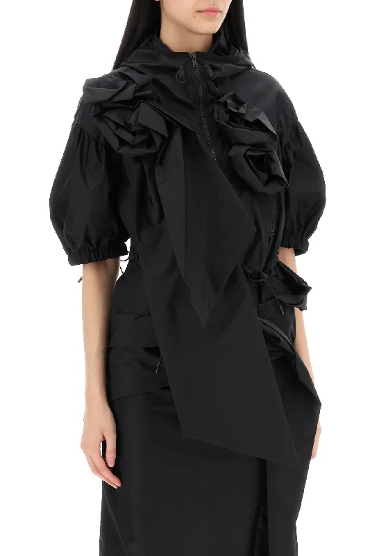 Long women's mac coats in a lightweight fabric for spring showersSimone Rocha "cropped Jacket With Rose Detailing" Long women's mac coats in a lightweight fabric for spring showersSimone Rocha "cropped Jacket With Rose Detailing"