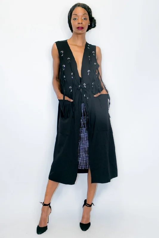 Bodycon dress made of jersey for a casual lookSleeveless Eyelet V Neck Pockets Vest Dress Bodycon dress made of jersey for a casual lookSleeveless Eyelet V Neck Pockets Vest Dress