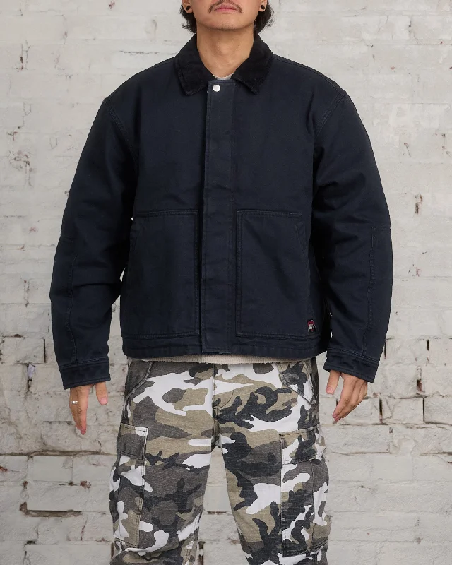Women's pea coats with brass buttons for a nautical - inspired styleStussy Workgear Jacket Black Women's pea coats with brass buttons for a nautical - inspired styleStussy Workgear Jacket Black