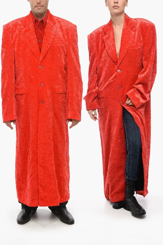 Quilted down women's coats with removable hoods for outdoor activitiesVetements GARDEROBE Single Breasted Velvet Coat Quilted down women's coats with removable hoods for outdoor activitiesVetements GARDEROBE Single Breasted Velvet Coat